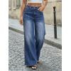 image:imageTrendy Queen Womens Wide Leg Jeans  High Waisted Baggy Pants Soft Comfort Cotton Denim with a Relaxed FitDark Blue