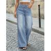 image:imageTrendy Queen Womens Wide Leg Jeans  High Waisted Baggy Pants Soft Comfort Cotton Denim with a Relaxed FitIceland Blue