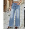 image:imageTrendy Queen Womens Wide Leg Jeans  High Waisted Baggy Pants Soft Comfort Cotton Denim with a Relaxed FitIceland Blue