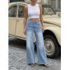 image:imageTrendy Queen Womens Wide Leg Jeans  High Waisted Baggy Pants Soft Comfort Cotton Denim with a Relaxed FitIceland Blue