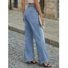 image:imageTrendy Queen Womens Wide Leg Jeans  High Waisted Baggy Pants Soft Comfort Cotton Denim with a Relaxed FitIceland Blue