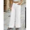 image:imageTrendy Queen Womens Wide Leg Jeans  High Waisted Baggy Pants Soft Comfort Cotton Denim with a Relaxed FitWhite