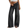 image:imageTrendy Queen Womens High Waisted Wide Leg Barrel Jeans Stretch Baggy Flare Denim PantsBlack