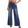 image:imageTrendy Queen Womens Wide Leg Jeans  High Waisted Baggy Pants Soft Comfort Cotton Denim with a Relaxed FitBluing