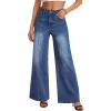 image:imageTrendy Queen Womens Wide Leg Jeans  High Waisted Baggy Pants Soft Comfort Cotton Denim with a Relaxed FitDark Blue