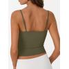 image:imageTrendy Queen Double Lined Adjustable Spaghetti Strap Tank Top for Women Cute Summer Basic Crop Top for Teen Workout Going OutArmygreen
