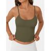 image:imageTrendy Queen Double Lined Adjustable Spaghetti Strap Tank Top for Women Cute Summer Basic Crop Top for Teen Workout Going OutArmygreen