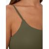 image:imageTrendy Queen Double Lined Adjustable Spaghetti Strap Tank Top for Women Cute Summer Basic Crop Top for Teen Workout Going OutArmygreen