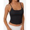image:imageTrendy Queen Double Lined Adjustable Spaghetti Strap Tank Top for Women Cute Summer Basic Crop Top for Teen Workout Going OutBlack