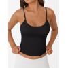 image:imageTrendy Queen Double Lined Adjustable Spaghetti Strap Tank Top for Women Cute Summer Basic Crop Top for Teen Workout Going OutBlack