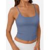 image:imageTrendy Queen Double Lined Adjustable Spaghetti Strap Tank Top for Women Cute Summer Basic Crop Top for Teen Workout Going OutBlue