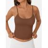 image:imageTrendy Queen Double Lined Adjustable Spaghetti Strap Tank Top for Women Cute Summer Basic Crop Top for Teen Workout Going OutBrown