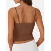 image:imageTrendy Queen Double Lined Adjustable Spaghetti Strap Tank Top for Women Cute Summer Basic Crop Top for Teen Workout Going OutBrown