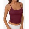 image:imageTrendy Queen Double Lined Adjustable Spaghetti Strap Tank Top for Women Cute Summer Basic Crop Top for Teen Workout Going OutBurgundy
