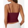 image:imageTrendy Queen Double Lined Adjustable Spaghetti Strap Tank Top for Women Cute Summer Basic Crop Top for Teen Workout Going OutBurgundy