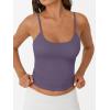 image:imageTrendy Queen Double Lined Adjustable Spaghetti Strap Tank Top for Women Cute Summer Basic Crop Top for Teen Workout Going OutGraypurple