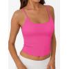 image:imageTrendy Queen Double Lined Adjustable Spaghetti Strap Tank Top for Women Cute Summer Basic Crop Top for Teen Workout Going OutHotpink