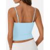 image:imageTrendy Queen Double Lined Adjustable Spaghetti Strap Tank Top for Women Cute Summer Basic Crop Top for Teen Workout Going OutLightblue