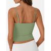 image:imageTrendy Queen Double Lined Adjustable Spaghetti Strap Tank Top for Women Cute Summer Basic Crop Top for Teen Workout Going OutLightgreen