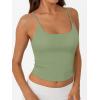 image:imageTrendy Queen Double Lined Adjustable Spaghetti Strap Tank Top for Women Cute Summer Basic Crop Top for Teen Workout Going OutLightgreen