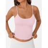 image:imageTrendy Queen Double Lined Adjustable Spaghetti Strap Tank Top for Women Cute Summer Basic Crop Top for Teen Workout Going OutLightpink