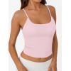 image:imageTrendy Queen Double Lined Adjustable Spaghetti Strap Tank Top for Women Cute Summer Basic Crop Top for Teen Workout Going OutLightpink