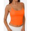 image:imageTrendy Queen Double Lined Adjustable Spaghetti Strap Tank Top for Women Cute Summer Basic Crop Top for Teen Workout Going OutOrange