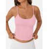 image:imageTrendy Queen Double Lined Adjustable Spaghetti Strap Tank Top for Women Cute Summer Basic Crop Top for Teen Workout Going OutPink