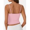 image:imageTrendy Queen Double Lined Adjustable Spaghetti Strap Tank Top for Women Cute Summer Basic Crop Top for Teen Workout Going OutPink