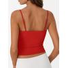 image:imageTrendy Queen Double Lined Adjustable Spaghetti Strap Tank Top for Women Cute Summer Basic Crop Top for Teen Workout Going OutRed