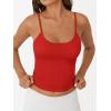 image:imageTrendy Queen Double Lined Adjustable Spaghetti Strap Tank Top for Women Cute Summer Basic Crop Top for Teen Workout Going OutRed