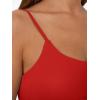 image:imageTrendy Queen Double Lined Adjustable Spaghetti Strap Tank Top for Women Cute Summer Basic Crop Top for Teen Workout Going OutRed