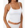 image:imageTrendy Queen Double Lined Adjustable Spaghetti Strap Tank Top for Women Cute Summer Basic Crop Top for Teen Workout Going OutWhite