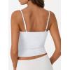 image:imageTrendy Queen Double Lined Adjustable Spaghetti Strap Tank Top for Women Cute Summer Basic Crop Top for Teen Workout Going OutWhite