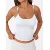 image:imageTrendy Queen Double Lined Adjustable Spaghetti Strap Tank Top for Women Cute Summer Basic Crop Top for Teen Workout Going OutWhite