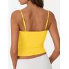 image:imageTrendy Queen Double Lined Adjustable Spaghetti Strap Tank Top for Women Cute Summer Basic Crop Top for Teen Workout Going OutYellow