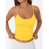 image:imageTrendy Queen Double Lined Adjustable Spaghetti Strap Tank Top for Women Cute Summer Basic Crop Top for Teen Workout Going OutYellow