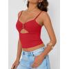 image:imageTrendy Queen Going Out Tops for Women Sexy Cute Y2K Camisole Spaghetti Strap Tank Clothes Summer Beach Vacation Outfits 2026Red