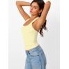 image:imageTrendy Queen Halter Tops for Women 2026 Summer Going Out Tops Backless Crop Sleeveless Workout Shirts Cute Y2k ClothesButter Yellow