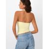 image:imageTrendy Queen Halter Tops for Women 2026 Summer Going Out Tops Backless Crop Sleeveless Workout Shirts Cute Y2k ClothesButter Yellow