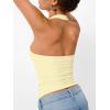 image:imageTrendy Queen Halter Tops for Women 2026 Summer Going Out Tops Backless Crop Sleeveless Workout Shirts Cute Y2k ClothesButter Yellow