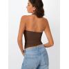 image:imageTrendy Queen Halter Tops for Women 2026 Summer Going Out Tops Backless Crop Sleeveless Workout Shirts Cute Y2k ClothesChocolate Brown