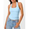 image:imageTrendy Queen Halter Tops for Women 2026 Summer Going Out Tops Backless Crop Sleeveless Workout Shirts Cute Y2k ClothesSky