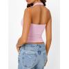 image:imageTrendy Queen Halter Tops for Women Going Out Summer 2026 Fashion Cowl Neck Backless Top Sexy Cute Y2K Basic Vacation ClothesBaby Pink