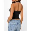 image:imageTrendy Queen Halter Tops for Women Going Out Summer 2026 Fashion Cowl Neck Backless Top Sexy Cute Y2K Basic Vacation ClothesBlack