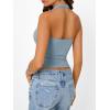 image:imageTrendy Queen Halter Tops for Women Going Out Summer 2026 Fashion Cowl Neck Backless Top Sexy Cute Y2K Basic Vacation ClothesCyan