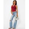 image:imageTrendy Queen Halter Tops for Women Going Out Summer 2026 Fashion Cowl Neck Backless Top Sexy Cute Y2K Basic Vacation ClothesRed