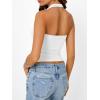 image:imageTrendy Queen Halter Tops for Women Going Out Summer 2026 Fashion Cowl Neck Backless Top Sexy Cute Y2K Basic Vacation ClothesWhite