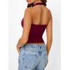 image:imageTrendy Queen Halter Tops for Women Going Out Summer 2026 Fashion Cowl Neck Backless Top Sexy Cute Y2K Basic Vacation ClothesWinered