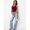 image:imageTrendy Queen Halter Tops for Women Going Out Summer 2026 Fashion Cowl Neck Backless Top Sexy Cute Y2K Basic Vacation ClothesWinered